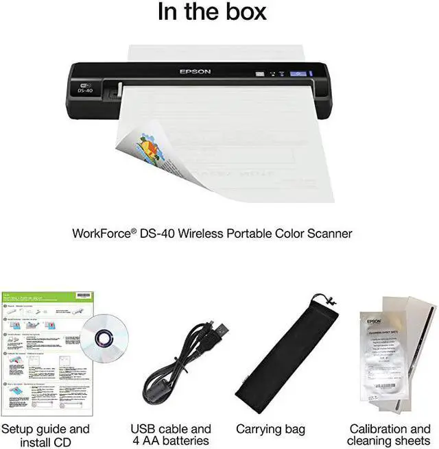 Alt view image 3 of 6 - WorkForce DS40 Wireless Portable Document Scanner for PC and Mac Sheetfed MobilePortableBlack