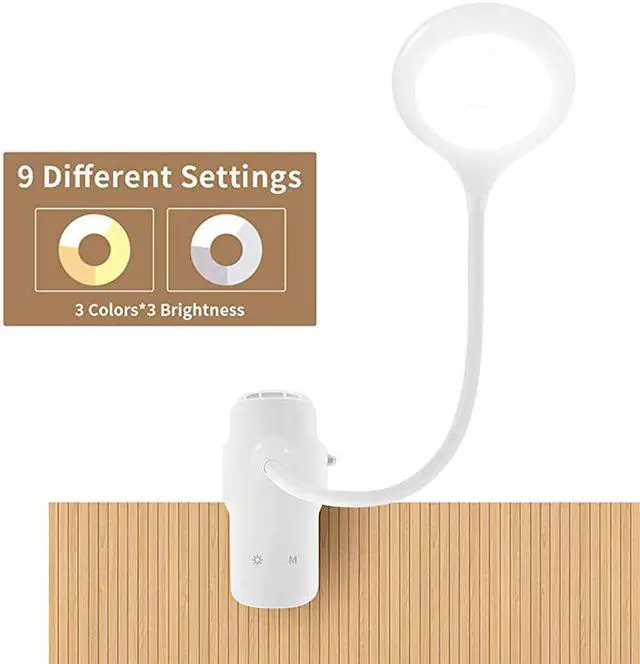 Main image of LED Reading Light  28 LEDs USB Rechargeable Reading Lamp 3 Color x 3 Brightness Clip On Light with Safety Switch Eye Protection Book Light for Reading in Bed Touch Control Clip Desk Lamp