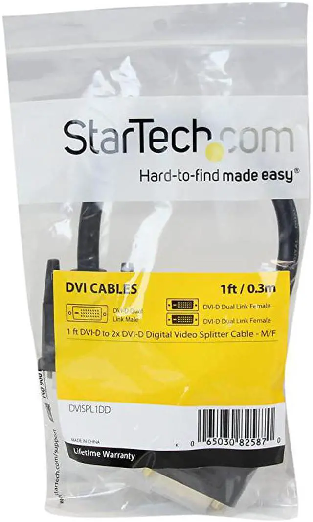 Alt view image 4 of 5 - com 1ft DVI Splitter Cable - M / F - DVI-D to 2x DVI-D Dual Video Splitter for Your Split Screen Computer Monitor (DVISPL1DD), Black