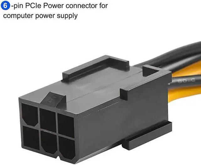 Alt view image 3 of 7 - 6 Pin to 8 Pin Pcie Adapter Cable  2Pack 6pin to 8pin PCIe Express Power Adapter Cable 4 Inches 10CM