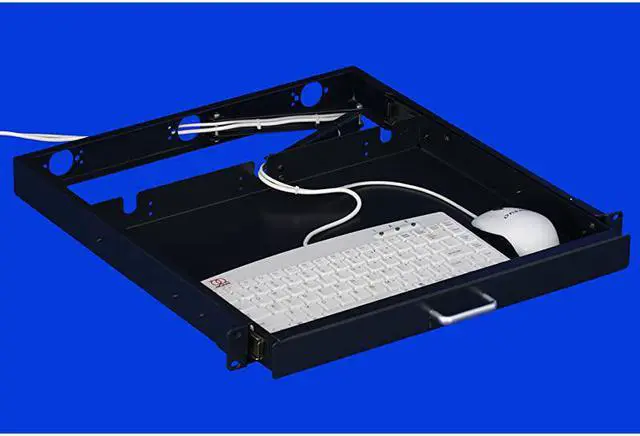 Alt view image 2 of 4 - 1U Rack Mount Sliding Keyboard Tray Cantilever for Server Data Network Rack