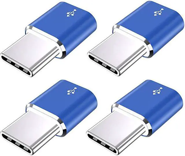 Main image of USB Type C Adapter 4Pack Micro USB Female to USB C Male Convert Connector Fast Charging Compatible with Samsung Galaxy S10e S10 S9 S8 PlusNote 9 8Google Pixel 2 3 XLLG V40 V20 G5Blue