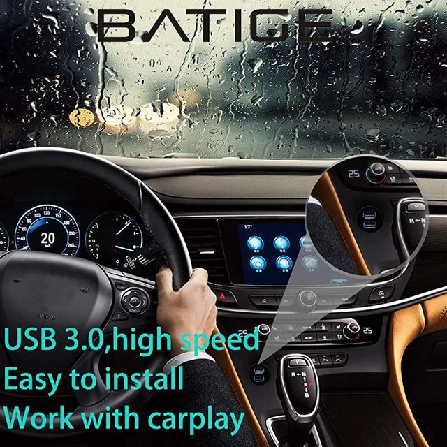 Alt view image 7 of 7 - 2 Ports Dual USB 30 Male to USB 30 Female AUX Flush Mount Car Mount Extension Cable for Car Truck Boat Motorcycle Dashboard Panel 3ft
