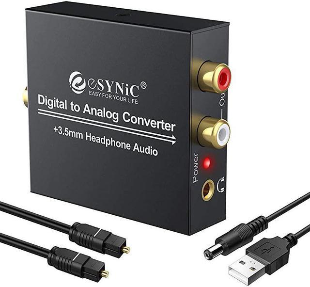 Digital SPDIF Optical Toslink Coax to Analog RCA Audio Converter + 1M Cable  USA 