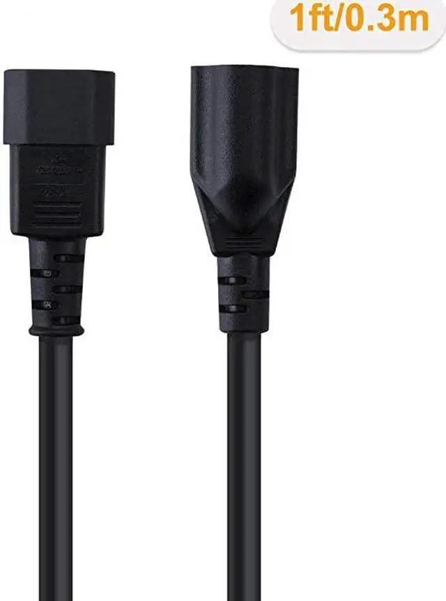 Alt view image 2 of 3 - 10Pack 1 Foot 18AWG Standard Computer Power Adapter Cord NEMA 515R Receptacle to IEC320 C14 03MBlack