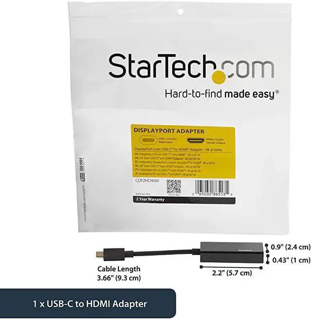 Alt view image 4 of 5 - com USB 31 Type C to HDMI Adapter with HDR 4K 60Hz TB3 Compatible Windows Mac Compatible Black USB C to HDMI Monitor Converter CDP2HD4K60H