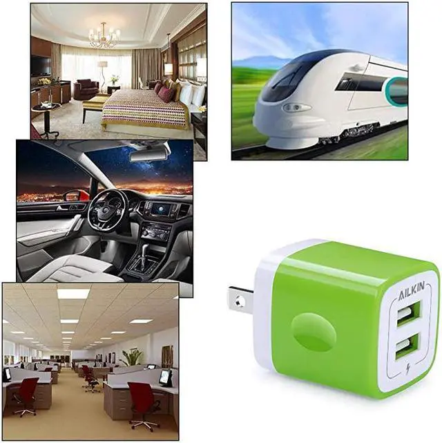 Alt view image 6 of 6 - USB Wall Charger 2Pack 5V21AMP  2Port USB Wall Charger Home Travel Plug Power Adapter Charging Replacement for iPhone X87s7 Plus6s Samsung Galaxy S7 S6 HTC LG Table Motorolaetc