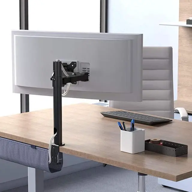 Alt view image 5 of 5 - Single Computer Monitor Stand Height Adjustable Desk Arm Mount Steel