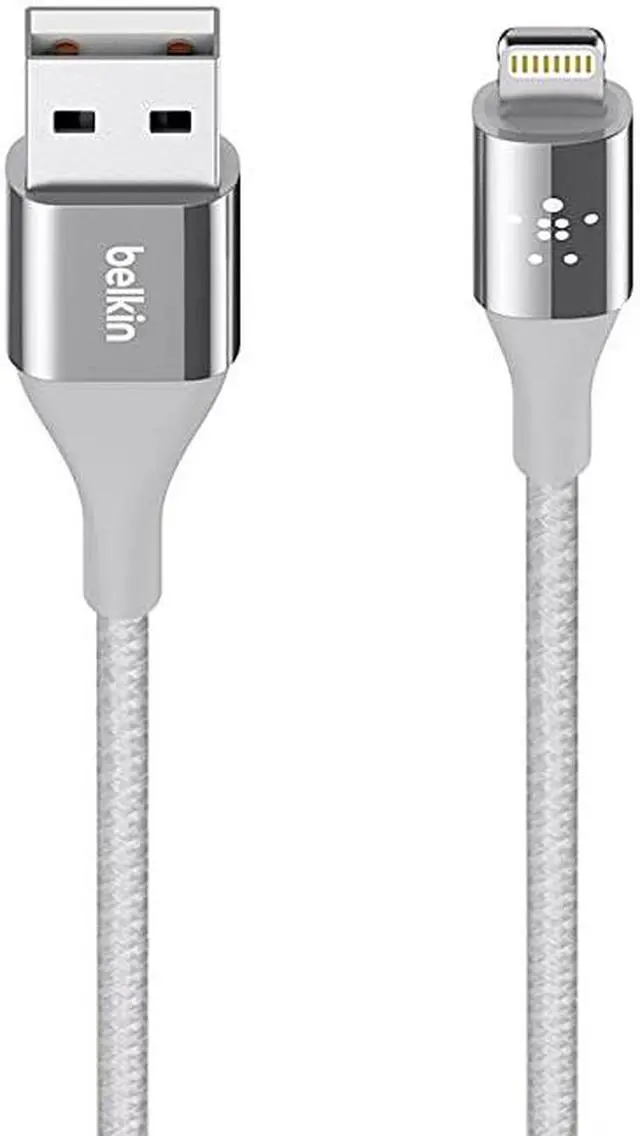 Alt view image 2 of 7 - MIXIT DuraTek Lightning to USB Cable MFiCertified iPhone Charging Cable for iPhone 11 11 Pro 11 Pro Max XS XS Max XR X 88 Plus and more 4ft12m Silver F8J207bt04SLV