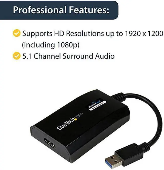 Alt view image 4 of 7 - com USB 30 to HDMI External Video Card Adapter DisplayLink Certified 1920x1200 MultiMonitor Graphics Adapter Supports Mac Windows USB32HDPRO