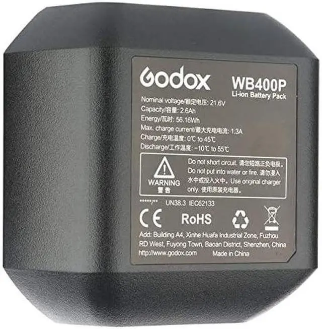 Alt view image 7 of 7 - WB400P Battery Replacement 2600mAh Lion Battery Pack for  AD400Pro Strobe Flash