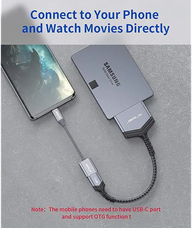 Alt view image 5 of 7 - SATA to USB A Cable,  USB A 3.0 to 2.5” SATA III Hard Drive Adapter Aluminum Shell Nylon Cord External Converter for SSD/HDD Data Transfer-Grey