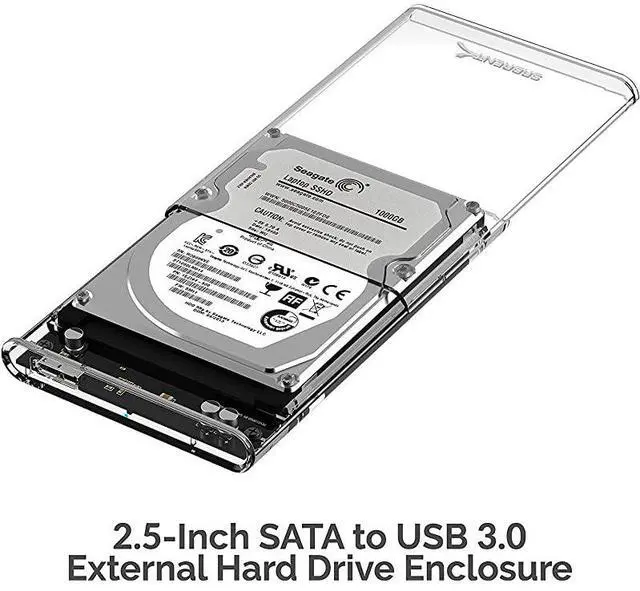 Alt view image 3 of 7 - 25Inch SATA to USB 30 ToolFree Clear External Hard Drive Enclosure Optimized for SSD Supports UASP SATA III ECOCUB
