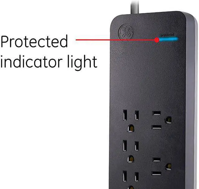 Alt view image 5 of 7 - Black Strip Sur Protector Charr 7 Outlets 2 USB Ports Fast Char Flat Plug Long Power Cord 3 Feet Wall Mount Warranty 37054 3 Ft