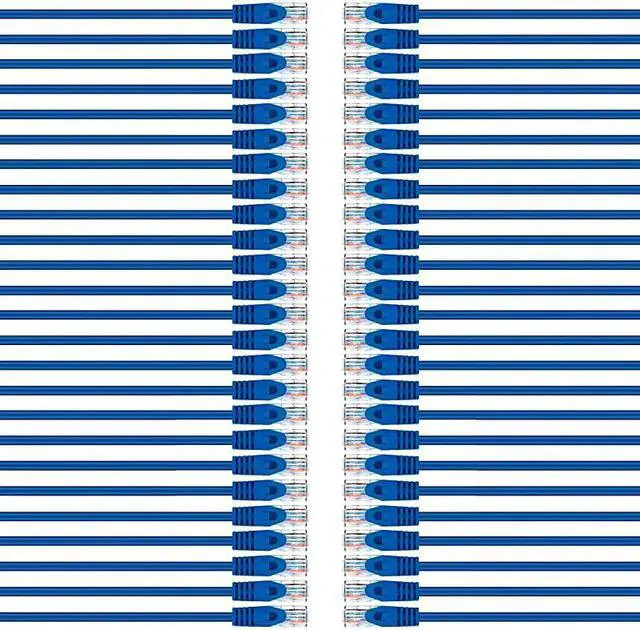 Main image of 50Pack Cat6 Patch Cable 05 Foot 6 Inches Cat 6 Ethernet Cable Snagless Flexible Soft Tab Preimum Series Blue