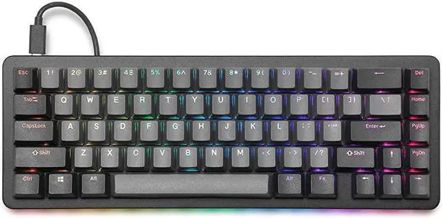 Alt view image 2 of 7 - ALT Mechanical Keyboard 65 67 Key Gaming Keyboard HotSwap Switches Programmable Macros RGB LED Backlighting USBC Doubleshot PBT Aluminum Frame Cherry MX Brown Black