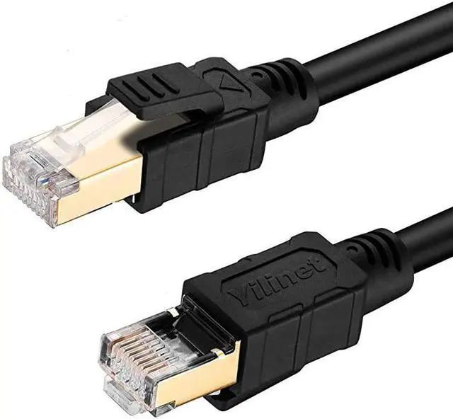Main image of Cat 8 Ethernet Cable 33 FT 26AWG 40Gbps 2000Mhz SSTP Patch Cord Shielded Heavy Duty High Speed Weatherproof Internet LAN Network with Gold Plated RJ45 Connector for Router Modem Gaming