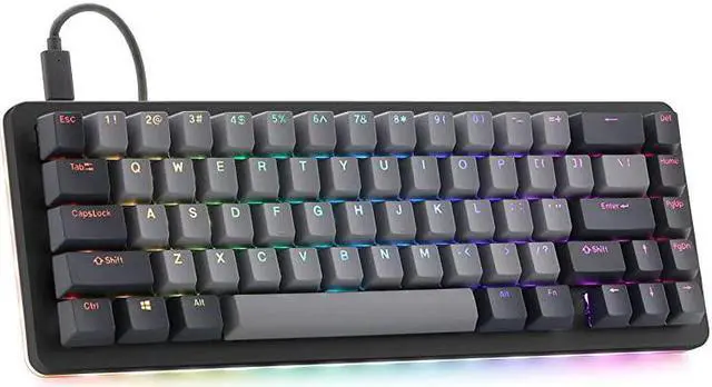Main image of ALT Mechanical Keyboard 65 67 Key Gaming Keyboard HotSwap Switches Programmable Macros RGB LED Backlighting USBC Doubleshot PBT Aluminum Frame Cherry MX Brown Black