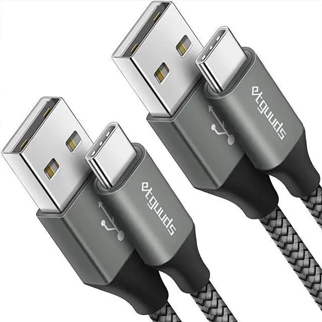 Main image of 2Pack10ft Long USB C Cable Fast Charging  Nylon Braided USB A to Type C Charger Cable for Samsung Galaxy Note 1010+ Plus98 S10 S10+ S10E S20 S9 S8 Plus A10e A20 A30 A40 A50 A70Gray