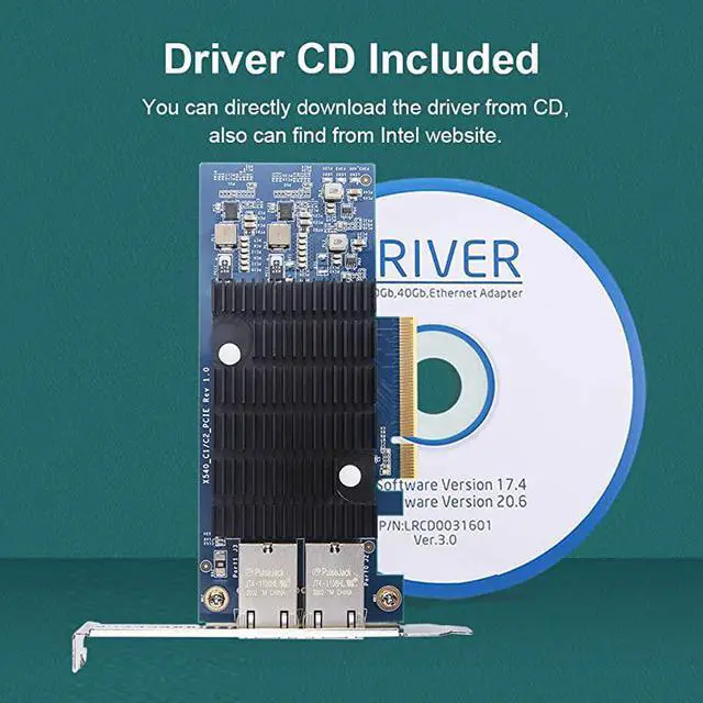 Alt view image 7 of 7 - PCI-E Network Card X540-10G-2T, Dual RJ45 Copper Port CNA for PC with Low Bracket, E Converged Network Adapter(NIC), X540 Chipset, PCI-E X8