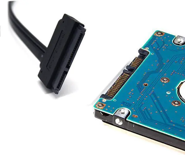 Alt view image 7 of 7 - 25 Hard Disk Drive SATA 22Pin to eSATA Data USB Powered Cable Adapter for Optimized for SSD Support UASP SATA IIIECSSHDBlack