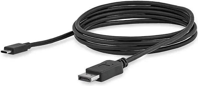 Alt view image 4 of 5 - com 6ft/1.8m USB C to DisplayPort 1.2 Cable 4K 60Hz - USB-C to DisplayPort Adapter Cable HBR2 - USB Type-C DP Alt Mode to DP Monitor Video Cable - Works w/ Thunderbolt 3 - Black (CDP2DPMM6B)