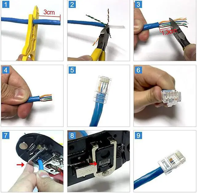 Alt view image 6 of 7 - CAT6 RJ45 Connectors Ethernet End  GoldPlated 8P8C UTP Network Plug for Solid Wire amp Standard Cable Transparent Crimp Connector Cat6a Cable Insert 50Pack