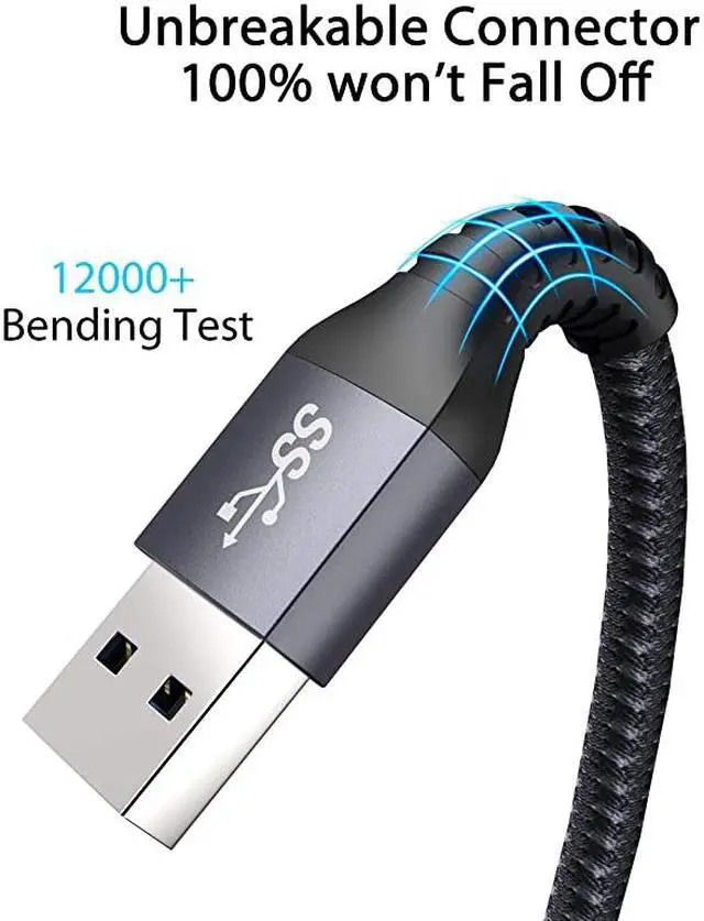 Alt view image 4 of 7 - Upgrade USB Type C Cable Up to 10Gbps 2Pack 3A Fast Charging Sync Data Cord  USBC 31 Gen 2 to USBA Transfer Charger Cable Compatible with Samsung Galaxy S10S9S8 Note 98 33FT