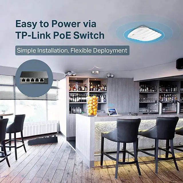 Alt view image 3 of 7 - Omada AC1750 Gigabit Ceiling Mount Wireless Access Point | Business Mesh WiFi Solution | MUMIMO Seamless Roaming | PoE Powered | SDN Cloud Access Omada app for Easy Management EAP245
