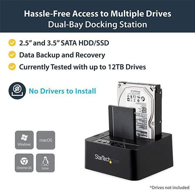 Alt view image 2 of 7 - com USB 31 10Gbps Hard Drive Duplicator Dock for 25quot amp 35quot SATA SSD HDD + 4Kn USB USBC Thunderbolt 3 Compatible Cloner SDOCK2U313RBlack