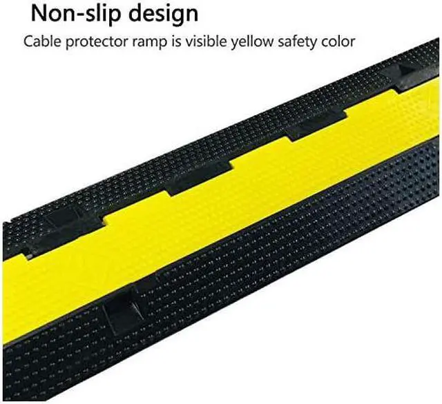 Alt view image 5 of 7 - 1 Pack Rubber Cable Ramp Hose Cable Protector Ramp 2 Channel 22000Lbs Load Capacity Traffic Speed Bump Wires Power Lines Extension Cord Cover for Indoor Outdoor