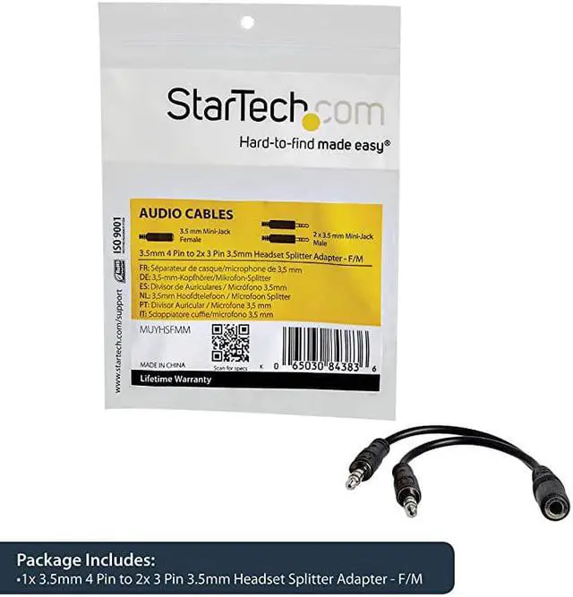 Alt view image 4 of 4 - com 35mm 4 Position to 2x 3 Position 35mm Headset Splitter Adapter FM 35mm headset Adapter Cable MUYHSFMM