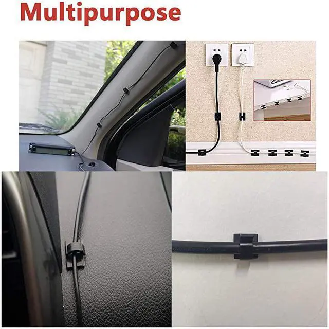 Alt view image 6 of 7 - Upgraded Cable Clips 40pcs with Strong Adhesive TapesWire Holder Organizer Cord Management for Car Office and HomeWhite CC04Upgraded