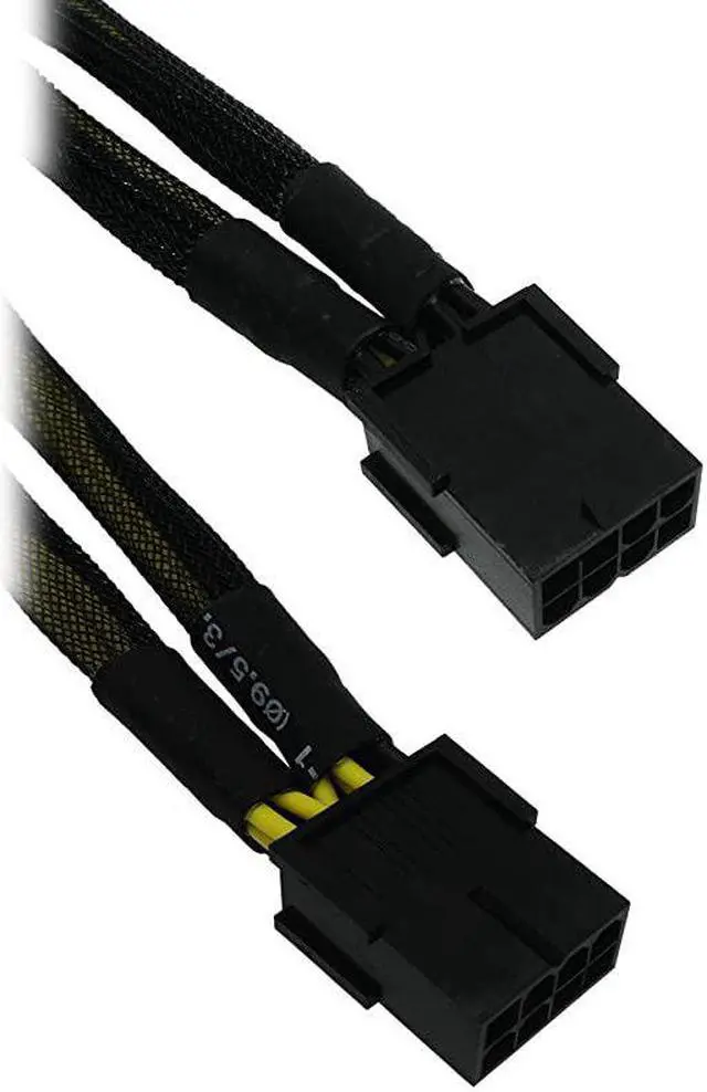Alt view image 2 of 6 - GPU VGA PCIe 8 Pin Female to Dual 2X 8 Pin 6+2 Male PCI Express Power Adapter Braided YSplitter Extension Cable 9inch23cm