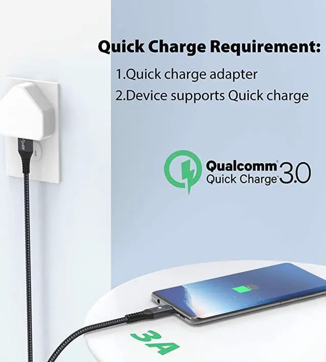 Alt view image 2 of 7 - Upgrade USB Type C Cable Up to 10Gbps 2Pack 3A Fast Charging Sync Data Cord  USBC 31 Gen 2 to USBA Transfer Charger Cable Compatible with Samsung Galaxy S10S9S8 Note 98 33FT