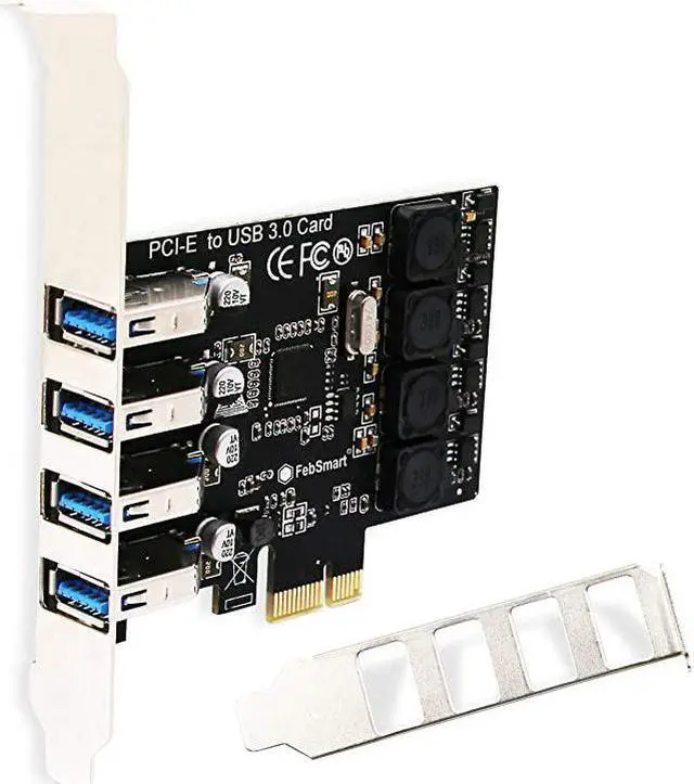 Main image of PCIE 4-Ports Super Fast 5Gbps USB 3.0 Expansion Card for Windows Server XP Vista 7 8 8.1 10 (32/64bit) Desktop PC-Build in Self-Powered Technology-No Need Additional Power Supply (FS-U4L-Pro)