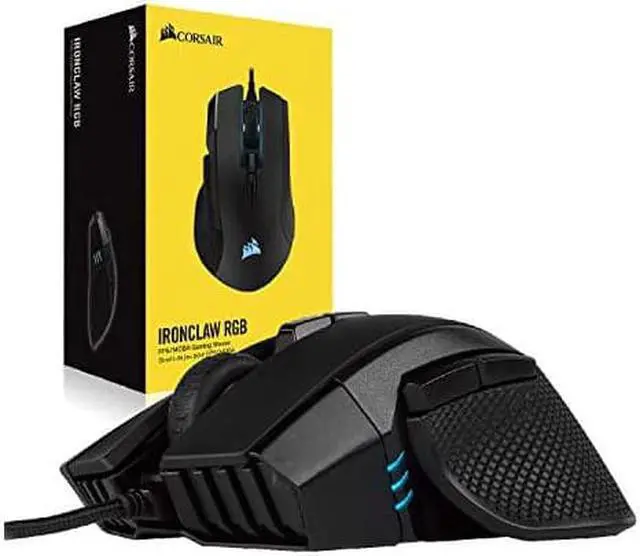 Alt view image 7 of 7 - Ironclaw RGB FPS and MOBA Gaming Mouse 18000 DPI Optical Sensor Backlit RGB LED Black