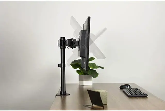 Alt view image 5 of 7 - Dual Monitor Curved Horizontal Array Desk Mount Stand fits Screens up to 27 inches STAND-V002E