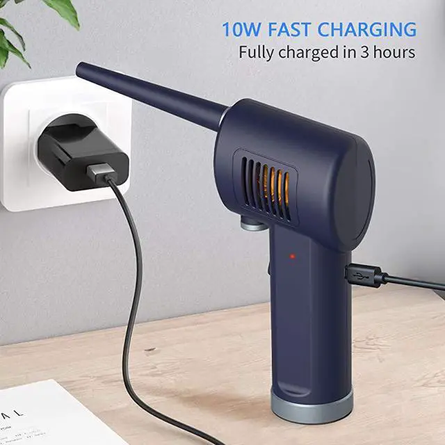 Alt view image 5 of 7 - Operated Air Duster RechargeableReusable Computer Cleaning Duster Keyboard Cleaner Portable Compressed Air 10W Fast Charging 6000mAh Cordless No Gas