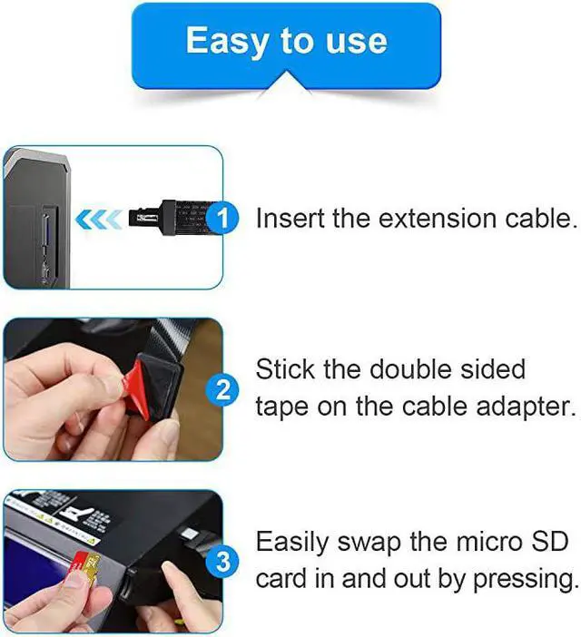 Alt view image 5 of 7 - Micro SD to Micro SD Card Extension Cable Adapter Flexible Extender Compatible with Ender 3 Pro/Ender 3/Ender 3 V2/Ender 5/SanDisk MicroSDHC/Anet A8 3D Printer/Raspberry Pi/GPS/TV(5.9in/15cm)