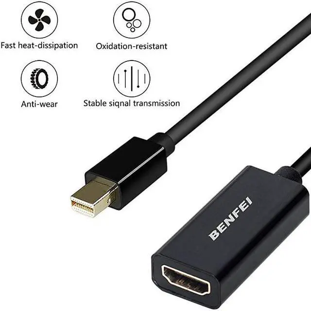 Alt view image 2 of 6 - Mini DisplayPort to HDMI Adapter 2 Pack,  Mini DP(Thunderbolt) to HDMI Converter Gold-Plated Cord Compatible for MacBook Pro, MacBook Air, Mac Mini, Microsoft Surface Pro 3/4, etc