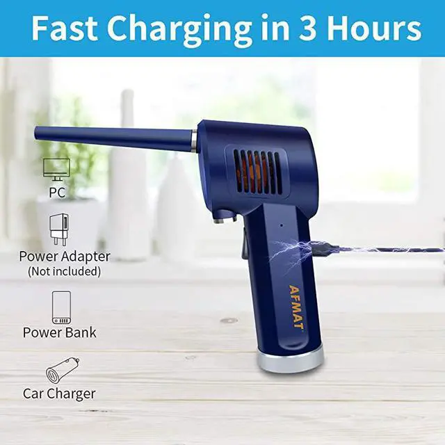 Alt view image 6 of 7 - Air Duster Say Goodbye to Compressed Air Can Cordless Air Duster Electric Air Duster with Battery6000mAh Replacement for Air Canister Compressed Air for s Vacuum