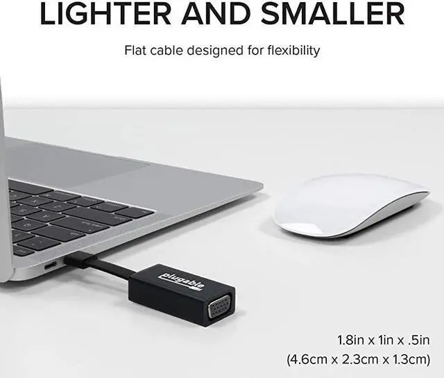 Alt view image 4 of 5 - USB C to VGA Adapter Thunderbolt 3 to VGA Adapter Compatible with MacBook Pro Windows Chromebooks 2018 iPad Pro Dell XPS and More Supports Resolutions up to 1920x1200 60Hz