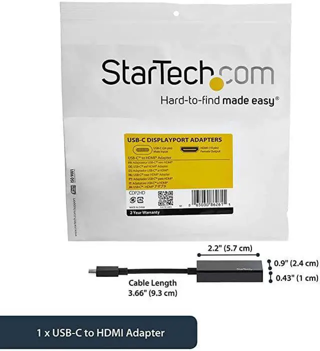 Alt view image 5 of 6 - com USBC to HDMI Video Adapter Converter 4K 30Hz Thunderbolt 3 Compatible USB 31 TypeC to HDMI Monitor Travel Dongle Black CDP2HD