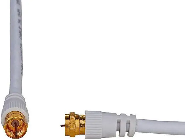 Alt view image 4 of 4 - 6 feet White RG6 Coax Cable F Pin Coaxial Tip BNC Extension Wire for Satellite Dish Cable TV Antenna