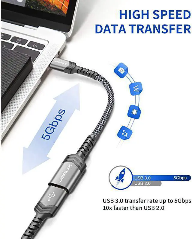 Alt view image 4 of 7 - USB C to USB Adapter  05ft 2 Pack Type C 30 OTG Cable On The Go Type C Male to USB A Female Adapter Compatible with MacBook Pro 2018 2017Samsung Galaxy S20 S20+ Ultra S8 S9 Note 10 etcGrey