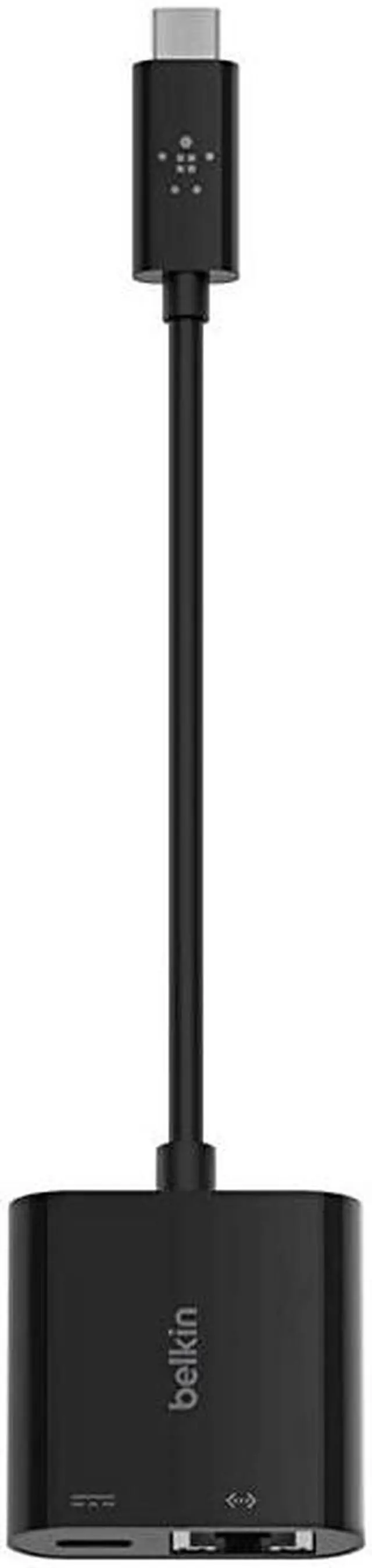 Alt view image 2 of 4 - USBC to Ethernet Adapter + Charge 60W Passthrough Power for Connected Devices 1000 Mbps Ethernet Speeds MacBook Pro Ethernet Adapter INC001btBK