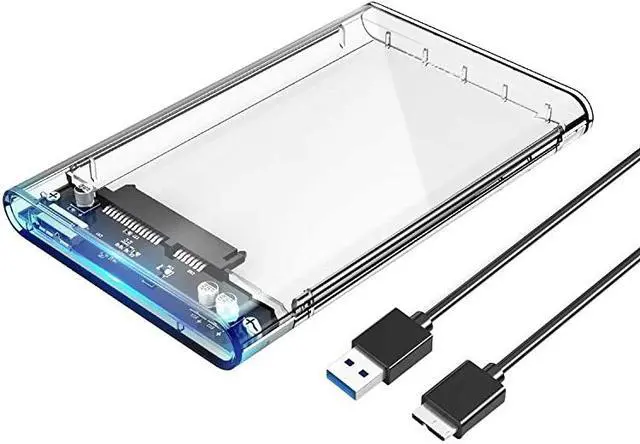 Main image of 25 USB 3 External Hard Drive Enclosure USB30 to SATA Portable Clear Hard Disk Case for 25 inch 7mm 95mm SATA HDD SSD Support UASP SATA III Max 4TB ToolFree Design Clear