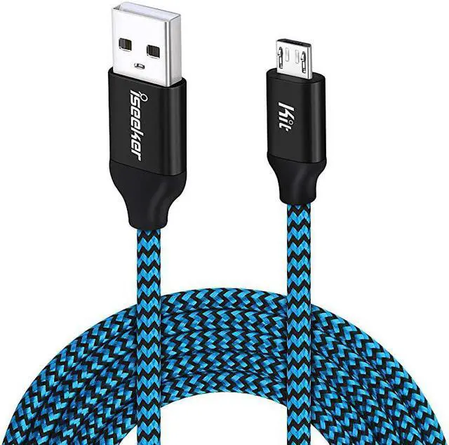 Main image of USB Charger Cable 15 Ft Durable Extra Long USB 20 Charge Cord Compatible for AndroidWindowsSmartphonesSamsungHTCMotorolaNokiaLGTablet and MoreBlue