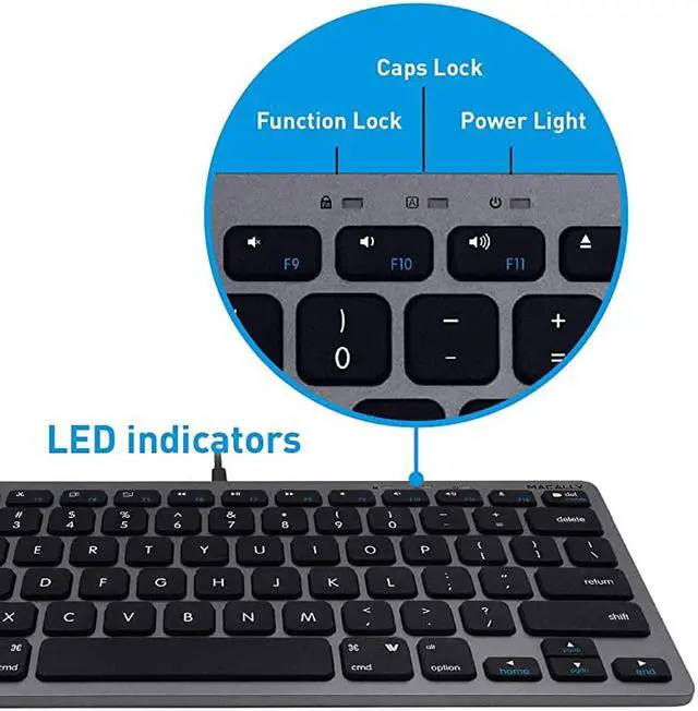 Alt view image 6 of 7 - Slim USB Wired Small Compact Mini Computer Keyboard for Apple Mac, iMac, MacBook Pro/Air, Mac Mini, Windows PC Desktops, Laptop (Space Gray)